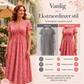 👗 Damekjole med V-utringning, blomstermønster og vridd midje