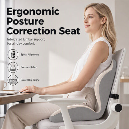 🪑 Ergonomisk memoryskum-sitepute med ryggstøtte – hold deg komfortabel hele dagen, perfekt til kontoret, bilen og hjemmet ✨