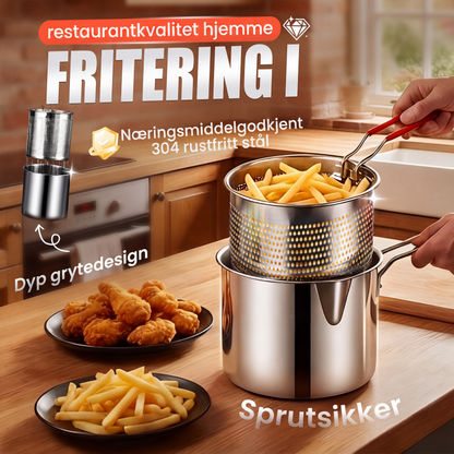 🔥Siste dag i salget – 50 % rabatt🎁Multifunksjonell frityrgryte i rustfritt stål 304