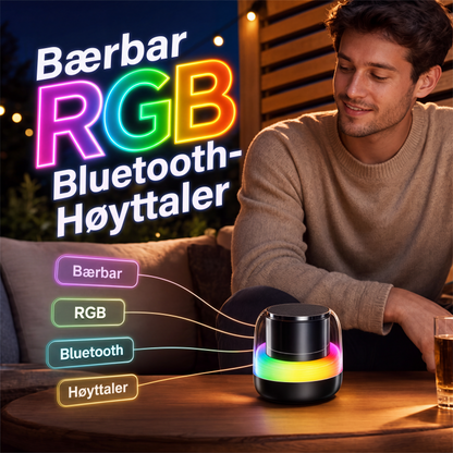 Bærbar Bluetooth-høyttaler med RGB-lys