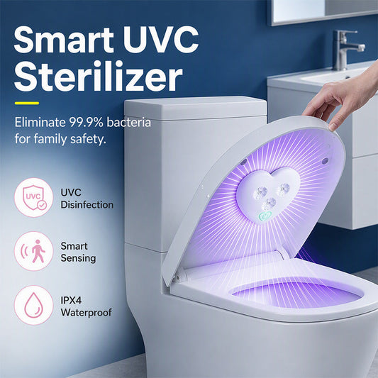 💡 50 % RABATT! Over 50 000 solgte! UVC-toalettsterilisator – smart sensor, hjerteformet design, holder toalettet friskere med UV-lys! 🚽✨