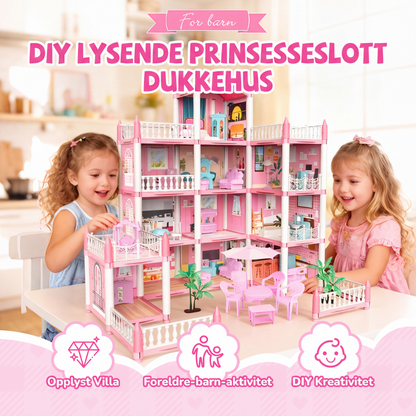DIY Lysende prinsesseslott dukkehus