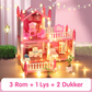 DIY Lysende prinsesseslott dukkehus