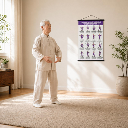 📢📢50 % RABATT !! ⏰Plakat med tai chi-øvelser for eldre
