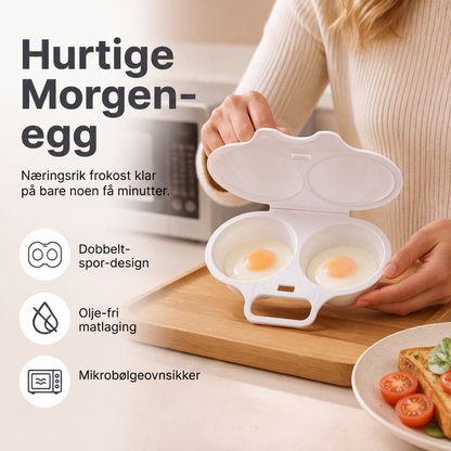 ⏰🔥BEGRENSET TID: Kjøp 1, få 1 gratis！bare 99,99 kr!🍳Dobbeltkammeret mikrobølgeovn eggkokker for posjerte egg