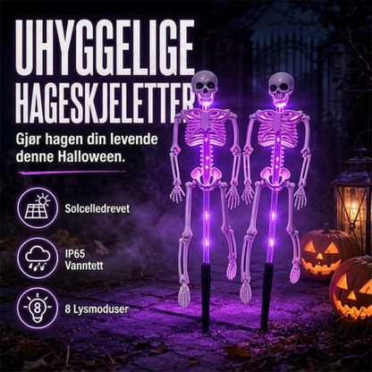 Solar skjelett jordspydlys utendørs vanntette Halloween dekorasjonslys
