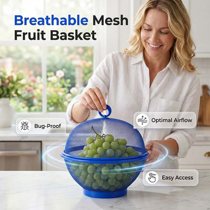 🍎 BEGRENSET TID: 50 % RABATT! 🧺 Fruktkurv med lokk – luftgjennomtrengelig, med drenering, insektsikker 🍇