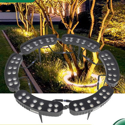 🌳💡 Ringformede solcelledrevne trelys – Værbestandige utendørs spotlights, ideelle for trær, søyler og hager