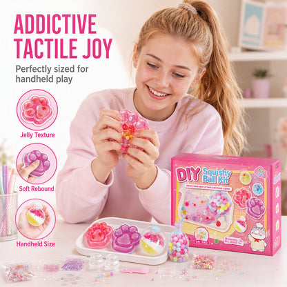 Gjør-det-selv-sett til «Fried Ice»-squishy-leketøy med kattklør-design for barn