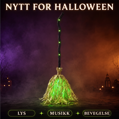 Halloween elektrisk heksekost dekorasjon