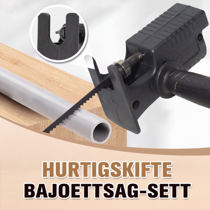 Hurtigskiftende bajonettsag sett