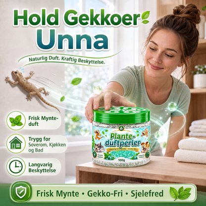 Naturlige plantebaserte avskrekkende gelperler for gekkoer