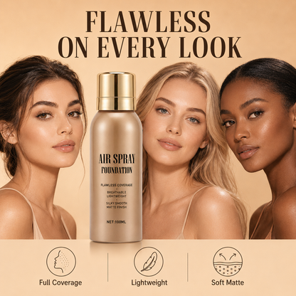 `💦Vannfast Flawless Air Spray Foundation｜Langvarig airbrush-sminke, svettebestandig dekning som kan bygges opp ✨`