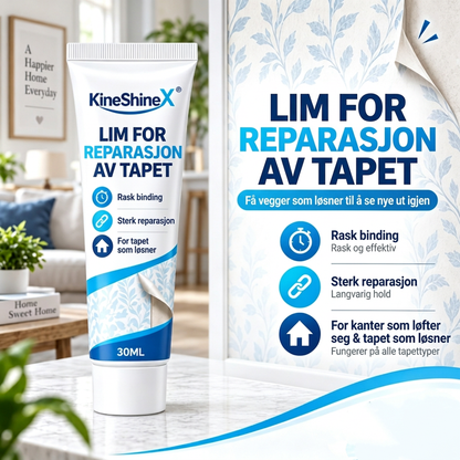 Kraftig lim for tapetreparasjon med skrape