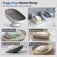 🧼 50 % RABATT! ✨Veggmontert såpeskål i to lag, selvdrenerende såpeholder med sugekopp🚿