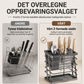 Knivstativ og bestikkorganisator i karbonstål til kjøkkenet