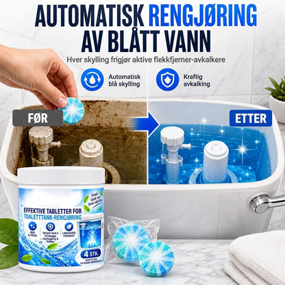 Brusetabletter for rengjøring av toalettkum og sisterne