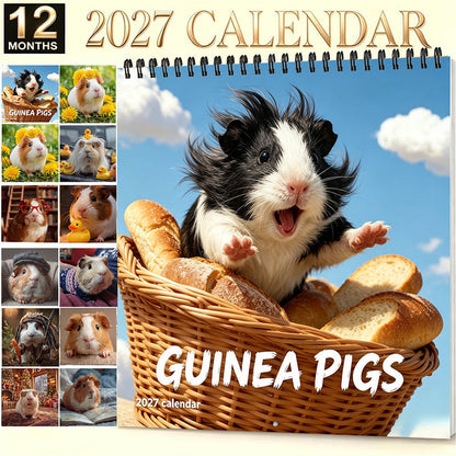 🗓️🔥2027 Morsom og søt veggkalender med marsvin