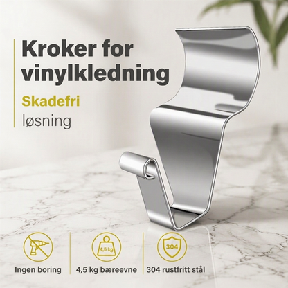 ⏰🔥BEGRENSET TID: bare 99,99 kr! 🔩 340 rustfrie stål kroker til vinylkledning – Tung og bor-fri ✨