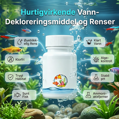 Umiddelbar klorfjerner for akvarier