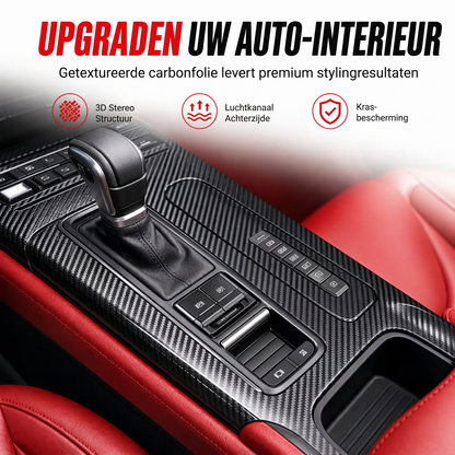 ⏰🔥BEGRENSET TID: bare 99,99 kr!🚗Interiørfolie i karbon-look — Selvklebende ✨