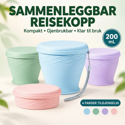 ⏰🔥BEGRENSET TID: bare 99,99 kr!Bærbar sammenleggbar silikonreisebeger