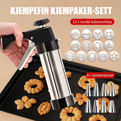 ⏰🔥BEGRENSET TID: 50 % RABATT!✨ Informasjonskapselpresse i rustfritt stål med 13 skiver og 8 dyser