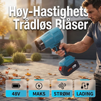 🔥 Bort med det bladhavet! Én knapp, og denne 48V batteridrevne bladblåseren blåser vekk alt – terrasse, oppkjørsel, verksted. EU-støpsel, 1100W, opptil 180 min.