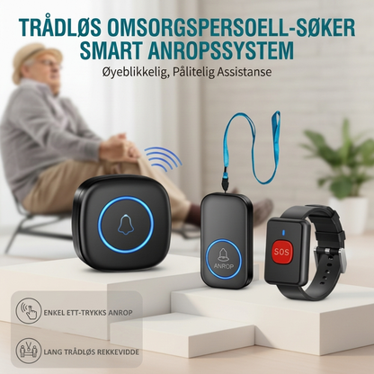 Trådløs plejepersonale-sender, smart oppringingssystem