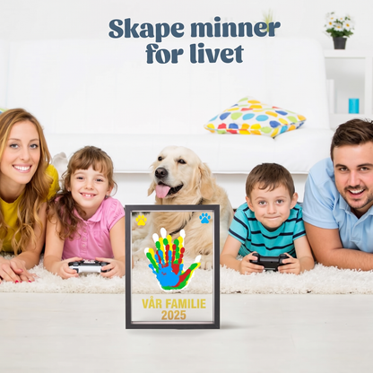 ⏳ Tidsbegrenset 50% rabatt ⏰ Familien håndavtrykk sett 🎨 DIY Familien minne gavekit, Akryl plate, 🖐️ Fargerike malinger, rommer opptil 4 håndavtrykk