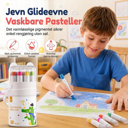 ⏳Tidsbegrenset tilbud med 50 % rabatt ⏰ Vaskbare fargestifter og oljefargestifter for barn 😇🎨