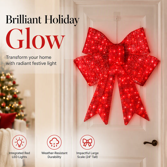 📢📢50 % RABATT !! ⏰Værbestandig LED-julebue med innebygd belysning