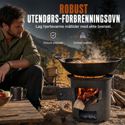 🔥 50 % RABATT! ⛺ Multifunksjonell, bærbar ved- og trekullovn – rustbestandig, for camping, grill og oppvarming ✨