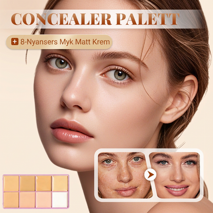 8-fargers soft matte krem concealer-palett