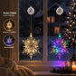 ⏳SISTE SALGSDAG🎄❄️ DIY LED-sugekopp-lamper med julesnøfnugg ✨ | Batteridrevne, varmt og flerfarget lys, sugekopp-lamper til vinduer, julepynt til hjemmet og festen