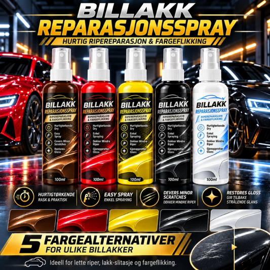 Lakkspray for å reparere bilriper og raskt dekke over små riper