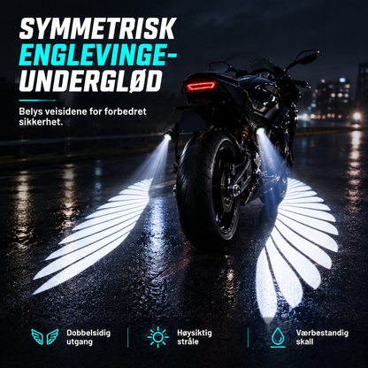 LED-projeksjonslys for motorsykkel med englevinger til bakkeprojektion