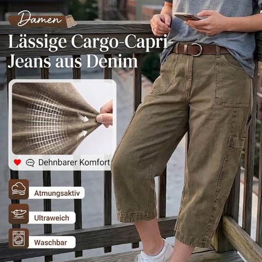 📢Midtsesongssalg: −50 % kun i en begrenset periode⏰👖 Avslappede cargo-capribukser for damer – komfortable 3/4-bukser med mange lommer, perfekte til hverdagsbruk, reiser og sommeren ☀️