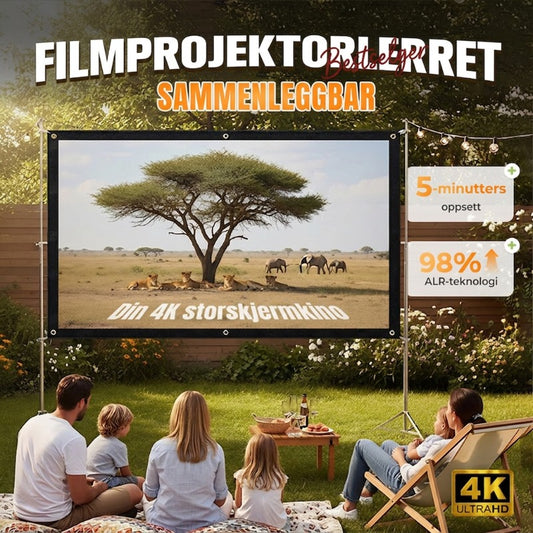 📺 50 % RABATT NÅ! ✨ HD-projeksjonslerret – 120 tommer diagonalt med matt hvit overflate for en krystallklar hjemmekinoopplevelse 🎬🌟